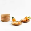 plateau d'isolation thermique rond en bois massif, assiette à dessert, assiette de fruits secs de style japonais, plateau à thé ovale, vaisselle de cuisine