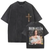 harajuku vintage clothing vintage washed rosalia lux tour 2025 t shirt harajuku aesthetic oversized t shirts unisex