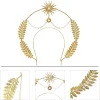 vintage soleil dieu halo bandeau étoile perle couronne baroque or défilé de mode cheveux accessoires diadème coiffure personnage habiller