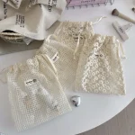Sacs à cordon brodés en dentelle en maille, sac à cordon imprimé marguerite, organisateur de soins de la peau de voyage, sac anti-poussière pour bijoux, sacs à cordon Sacs à cordon brodés en dentelle en maille, sac à cordon imprimé marguerite, organisateur de soins de la peau de voyage, sac anti-poussière pour bijoux, sacs à cordon