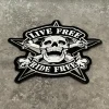 patch brodé de squelette d'os à main libre, vêtements de chevalier de moto, décoration de veste, badge personnalisé, bricolage, couture à la main