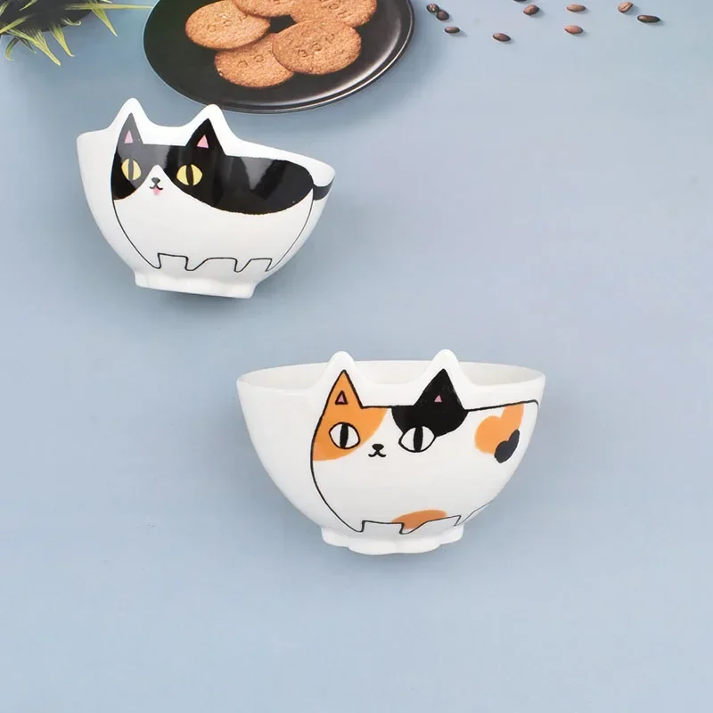 filles en céramique de dessin animé coréen, bol de chat, bols à riz ménagers, petit déjeuner pour enfants, ustensiles de cuisine à domicile, vaisselle, 4 po filles en céramique de dessin animé coréen, bol de chat, bols à riz ménagers, petit déjeuner pour enfants, ustensiles de cuisine à domicile, vaisselle, 4 po
