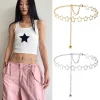 chaîne de taille étoile de style japonais, punk, chaîne en or y2k, ceinture de luxe réglable pour femmes