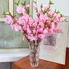 bouquet de fleurs artificielles sakura en fleurs de pêcher simulées, bouquet de célébration de mariage, branches de fleurs, vase de table de jardin, ornement