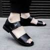sandales d'été à semelle souple pour hommes, chaussures non ald, mode masculine, plage décontractée, plates, confortables, grande taille, sandales gladiateur rome