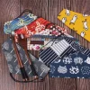 sac à couverts portable, impression japonaise, cliquets réutilisables, paille, baguettes, poudres de couverts, proximité, sac à coutellerie, cuillère, fourchette