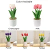 petites fleurs artificielles en pot, tulipe, fausses plantes, arbre en pot, ornement de bureau pour la maison, le bureau, décoration de fête de mariage