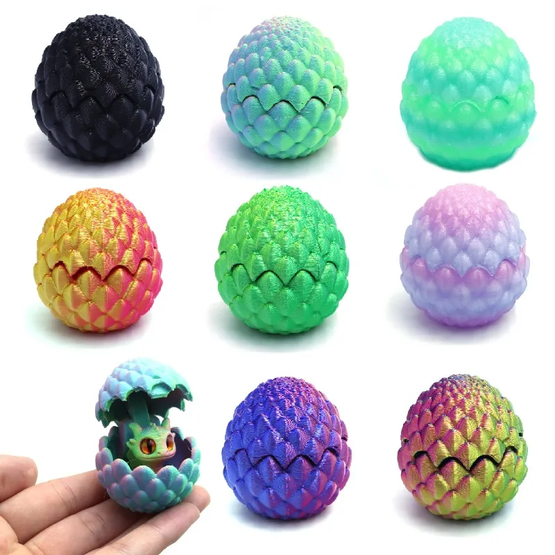 figurines décoratives imprimées en 3d, œuf de dragon avec petit dragon à l'intérieur, adaptées aux meubles de maison et un ornement de décoration de bureau figurines décoratives imprimées en 3d, œuf de dragon avec petit dragon à l'intérieur, adaptées aux meubles de maison et un ornement de décoration de bureau