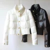 Veste d&rsquo;hiver courte coréenne haut de gamme pour femme, col montant, parka chaude, doudoune, manteau léger, extérieur, coupe-vent, bouton d&rsquo;oreiller