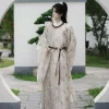 hanfu – robe à col rond avec impression de calligraphie traditionnelle originale, dynastie des chansons, teinture, costume d'événement de carnaval, cosplay sur scène