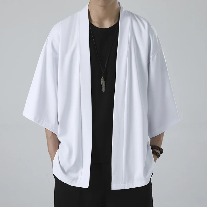 kimono hommes cape kimono para hombre manteau noir cape blanche chemise de plage été haori hommes unisexe samouraï vêtements hommes japonais kimono hommes cape kimono para hombre manteau noir cape blanche chemise de plage été haori hommes unisexe samouraï vêtements hommes japonais