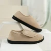 chaussures de maison en cuir suédé pour hommes, pantoufles coordonnantes, confortables, chaudes, peluche, intérieur, extérieur, pieds enflés diabétiques