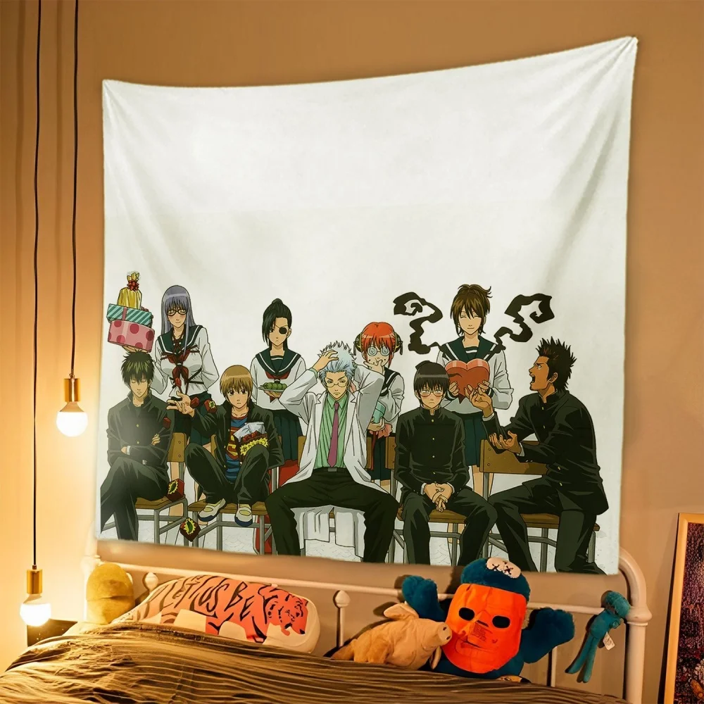 tapisserie de dessin animé japonais gintama, tissu de fond pour dortoir d'étudiants, décoration de chevet de chambre à coucher, tapisserie suspendue pour maison de location, 1 pièce tapisserie de dessin animé japonais gintama, tissu de fond pour dortoir d'étudiants, décoration de chevet de chambre à coucher, tapisserie suspendue pour maison de location, 1 pièce