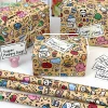 ♥ grand papier d'emballage style doodle mignon, papier d'emballage cadeau d'anniversaire, papier décoratif pour boîte cadeau 3 pièces