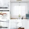rideaux transparents pour fenêtres de chambre à coucher, rideau en tulle en fil blanc massif décontracté pour pépinière/salon, traitements de fenêtre de cuisine