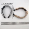 accessoires pour cheveux avec nœud en paille, tendance et élégant, tissé à larges bords, cerceau pour cheveux distinctif simple et à la mode pour femmes
