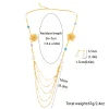 ensembles de colliers indiens de mariée, longues chaînes en acier inoxydable plaqué or 24 carats pour femmes, nouvelles chaînes de clavicule pour filles, cadeaux de vacances