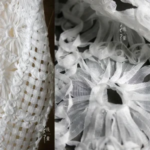 Tissu jacquard texturé pour robe de mariée, compilation blanche, vêtements imbibés, créateur, Ins Photo