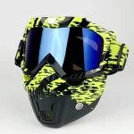 Masque facial de moto, vélo, masque facial coupe-vent et résistant au sable, masque de protection complet, lunettes colorées, tactique