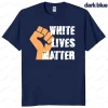 les vies blanches compte hauts t shirt droits civiques t shirt tenue décontracté mâle haute qualité coton chemise hommes été coton t shirt