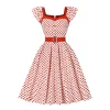 robe vintage kawaii vintage swing une ligne tenue décontractée pour l'été à pois imprimé patchwork élégant tenue de bureau robe de vacances