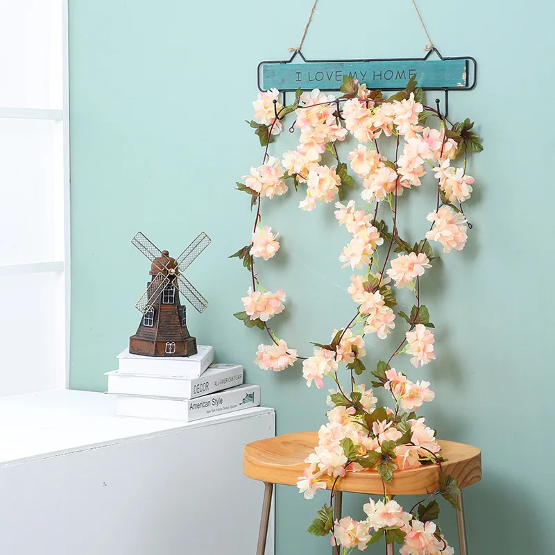 vigne sakura artificielle pour décoration de ix, fausses plantes, arche de roses, jardin de mariage, patients de noël, 180 cm, 240cm vigne sakura artificielle pour décoration de ix, fausses plantes, arche de roses, jardin de mariage, patients de noël, 180 cm, 240cm