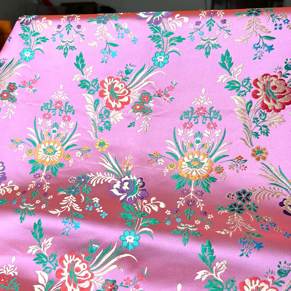 tissu damassé jacquard brocart à motifs de fleurs, bricolage pour la couture de robe chinoise, kimono, pyjama, matériaux de costume pour enfants tissu damassé jacquard brocart à motifs de fleurs, bricolage pour la couture de robe chinoise, kimono, pyjama, matériaux de costume pour enfants