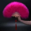 Éventail pliable à plumes pour fille, style gothique, japonais, doux, féerique, danse de cour