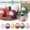Breloque porte-bonheur japonaise en céramique, artisanat de beurre de Daruma, ornement de paysage, décoration d&rsquo;intérieur, accessoires de bureau, fortune l&rsquo;inventaire, cadeaux, V0B5, 2023
