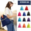 sac en nylon imperméable à fermeture à cordon, matériau en nylon, design portable, sac à cordon, construction légère, deux poches