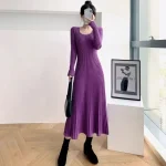 Robe de bal en tricot violet pour femmes, haute qualité, liquidation, confortable, élégante, coréenne, Harajuku Y2k, robes de soirée au Crochet pour femmes Robe de bal en tricot violet pour femmes, haute qualité, liquidation, confortable, élégante, coréenne, Harajuku Y2k, robes de soirée au Crochet pour femmes