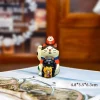 ornements de bureau chat porte bonheur mignon, décoration porte bonheur, artisanat créatif en résine, modèle miniature, décor de bureau, petit cadeau pour amis