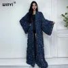 winyi nouveau manteau faashion pour les femmes nouveau 2025 manteau ample automne creux denim long vers le bas manteau maillot de bain couvrir hiver kimono