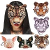 Masque d&rsquo;Animal 3D Réaliste, Demi-Masque, Tigre, Cochon, Lapin, Léopard, Halloween, Carnaval, ix, Tim ade, Cosplay, Accessoires de Costume