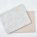 Petit tissu sergé imprimé Floral gris kaki 160x50cm, tissu à coudre en coton doux et Durable 40S