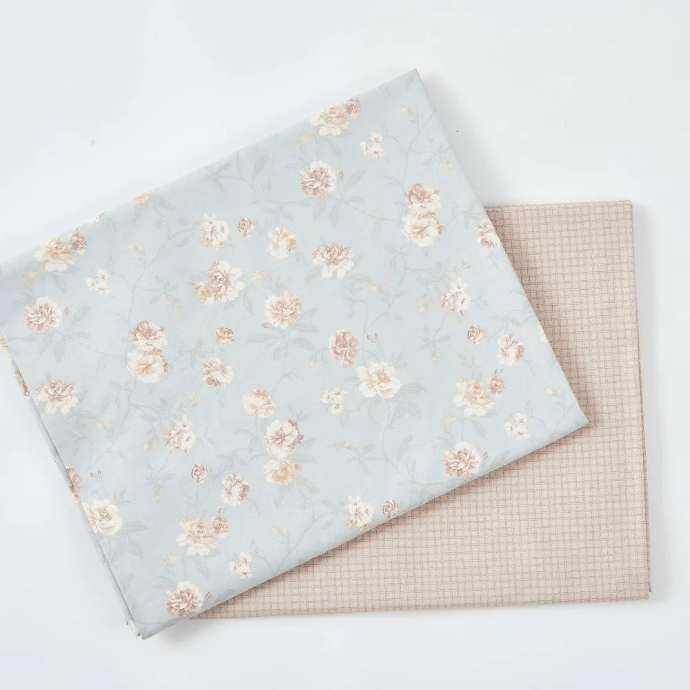 Petit tissu sergé imprimé Floral gris kaki 160x50cm, tissu à coudre en coton doux et Durable 40S Petit tissu sergé imprimé Floral gris kaki 160x50cm, tissu à coudre en coton doux et Durable 40S