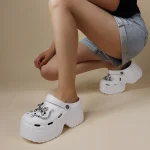 Sandales à plateforme épaisse pour femmes, chaussures de jardin à semelle optique à enfiler, sabots bricolage, Parker fermé, toboggans de plage coordonnants, été, nouveau, 2025