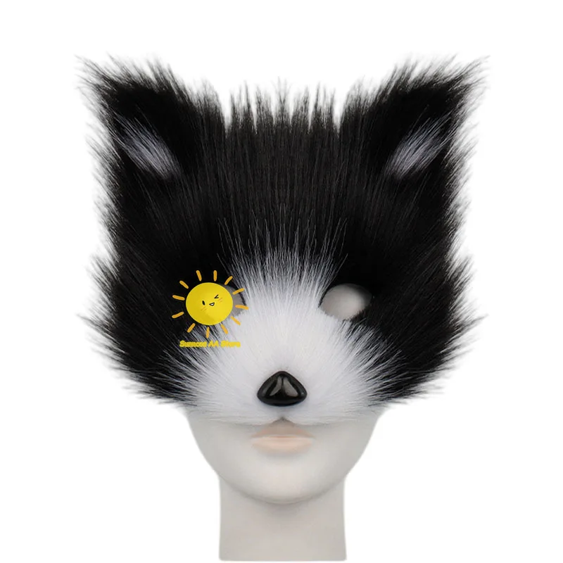 masque en peluche demi visage d'halloween, masque de renard artificiel, fournitures d'accessoires de cosplay d'horreur, masque de carnaval unisexe coloré pour cadeaux masque en peluche demi visage d'halloween, masque de renard artificiel, fournitures d'accessoires de cosplay d'horreur, masque de carnaval unisexe coloré pour cadeaux