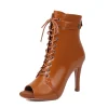 dkzsyim femme chaussures de danse latine en cuir fête tango danse chaussons pour femmes salsa danse talons chaussures de salle de bal sexy talons aiguilles