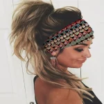 Bandana mode Vintage large bord imprimé bandeau ethnique cour dames sport bandeau Bandana mode Vintage large bord imprimé bandeau ethnique cour dames sport bandeau