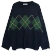 pull en tricot de style japonais pour femme, vêtement d'extérieur, motif diamant, paresseux, mode automne hiver, nouvelle collection