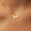 collier pendentif phénix délicat en acier inoxydable plaqué or argent fantaisie or oiseau charme