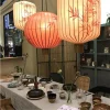 lanterne japonaise peinture suspension lampe à la main tissu abat jour lustre chambre restaurant hôtel rétro tissu suspension