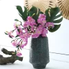 vert aloes 6 pièces artificielles 3 fourchues petite branche sakura soie fausses fleurs décoration de mariage rose simulation fleur de cerisier