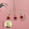 ensemble de bijoux de luxe élégants en zircon brillant pour femmes, collier et boucles d'oreilles polyvalents, tendance, bijoux de fête, cadeaux d'anniversaire, 3 pièces