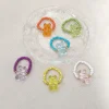 ensemble de 6 pièces ondulées coréennes, couleur gelée y2k, anneau ours mignon en résine, élasticité réglable, perle de riz, accessoires pour femmes, cadeau, 2025
