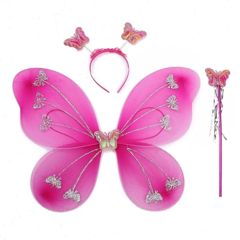 costume de bricolage pour enfants, bandeau papillon, ailes, accessoires de fête avec baguette féerique, ensembles de costumes de princesse, déguisement de papillon à paillettes pour filles costume de bricolage pour enfants, bandeau papillon, ailes, accessoires de fête avec baguette féerique, ensembles de costumes de princesse, déguisement de papillon à paillettes pour filles