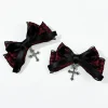 goth cheveux ornements rue exquis gothique nœud papillon pinces à cheveux dentelle arc côté épingles à cheveux polyvalent dressing sombre y2k pinces à cheveux