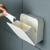 boîte de rangement murale de style japonais, conteneur organisateur scellé anti poussière pour cotons tiges, sac poubelle en tissu, support de salle de bains