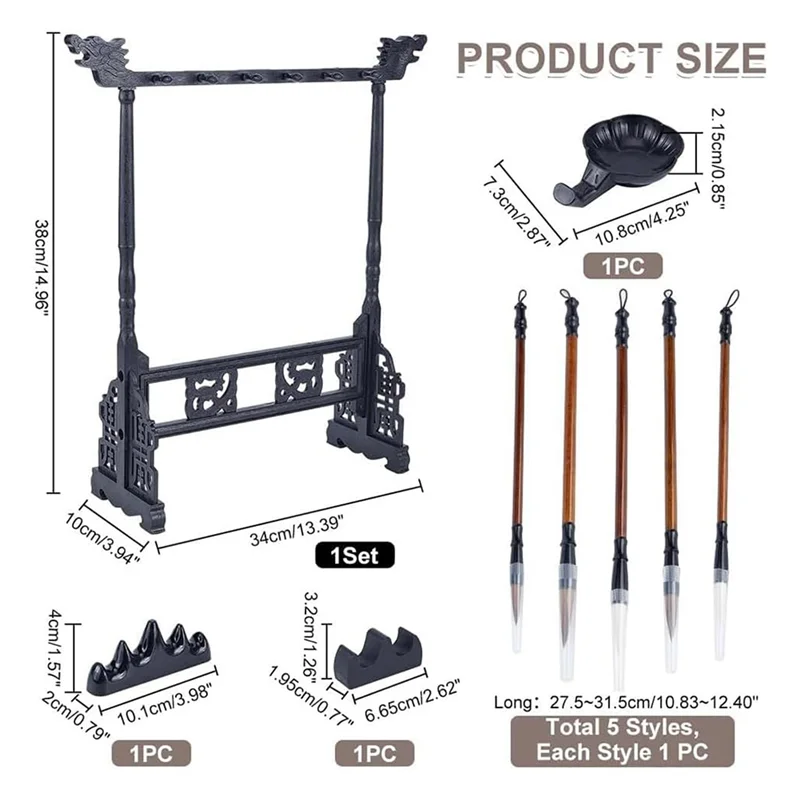 bhbd porte pinceau de calligraphie chinoise cadre en plastique à 12 broches avec conception sculptée pour la peinture sumi et la calligraphie japonaise bhbd porte pinceau de calligraphie chinoise cadre en plastique à 12 broches avec conception sculptée pour la peinture sumi et la calligraphie japonaise